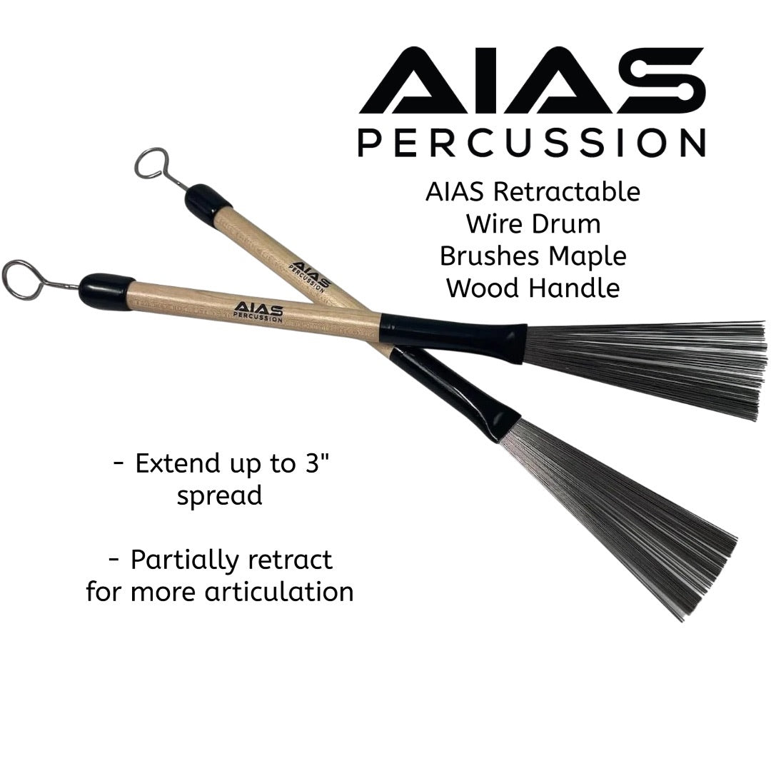 AIAS Wire Drum Brushes - Maple Wood Handle