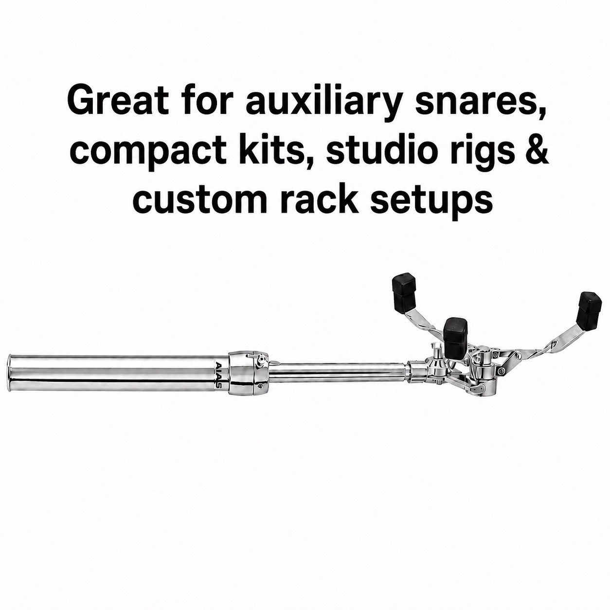 AIAS Rack Mounted Snare Basket Holder - Legless Snare Support, For Drum Rack Systems, Extends up to 23"