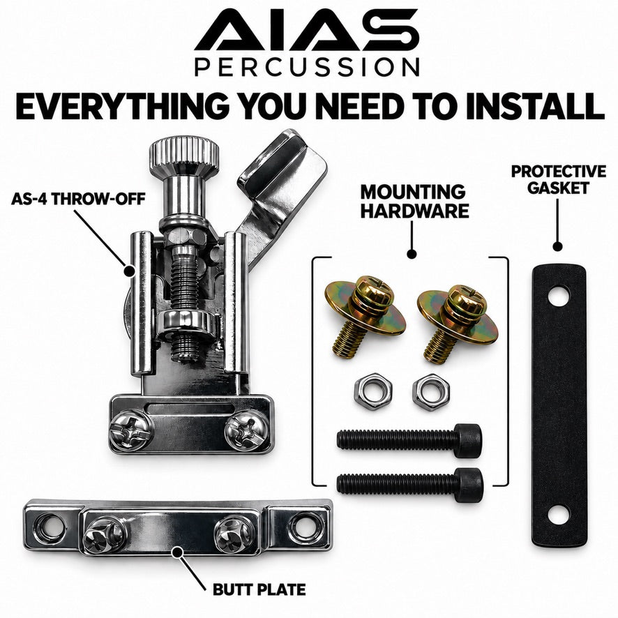AIAS AS-4 Snare Drum Strainer & Butt Plate Set – Chrome