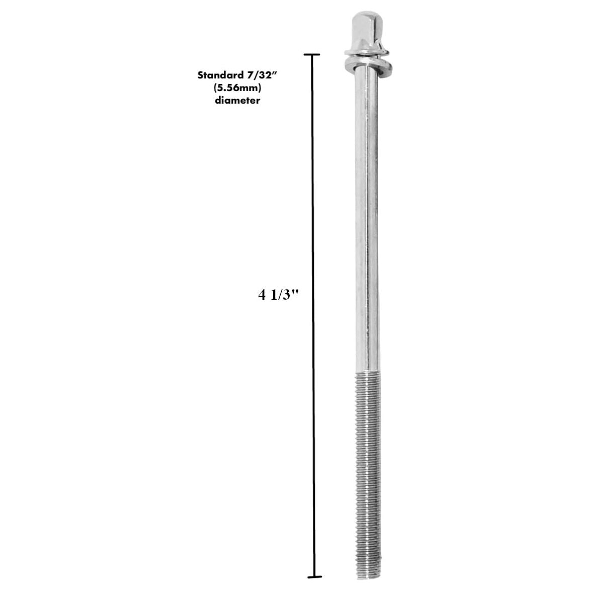 AIAS Bass Drum Tension Rods 4 1/3 inch - 7/32" Diameter