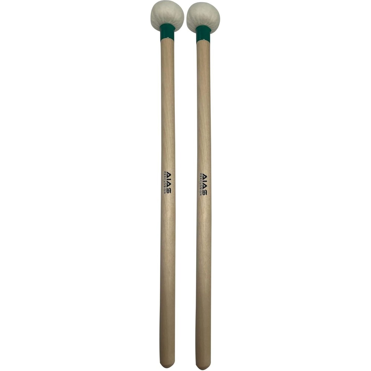 AIAS Medium-Firm Timpani Mallets – Maple Shaft Drumsticks with 1 7/16" Felt Heads, Balanced Percussion Mallets for Orchestra, Concert Band, and Studio Use