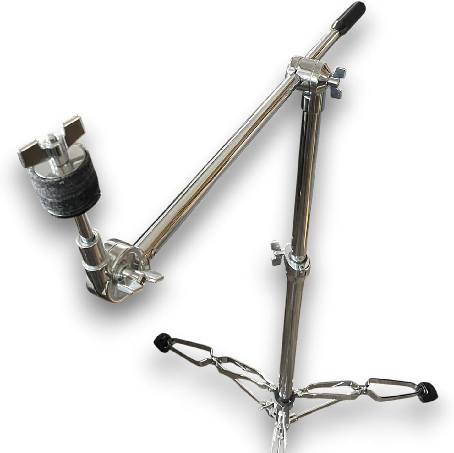 AIAS Heavy Duty Boom Cymbal Stand with Double-Braced Legs, Adjustable Counterweight Arm, Pro Drum Hardware