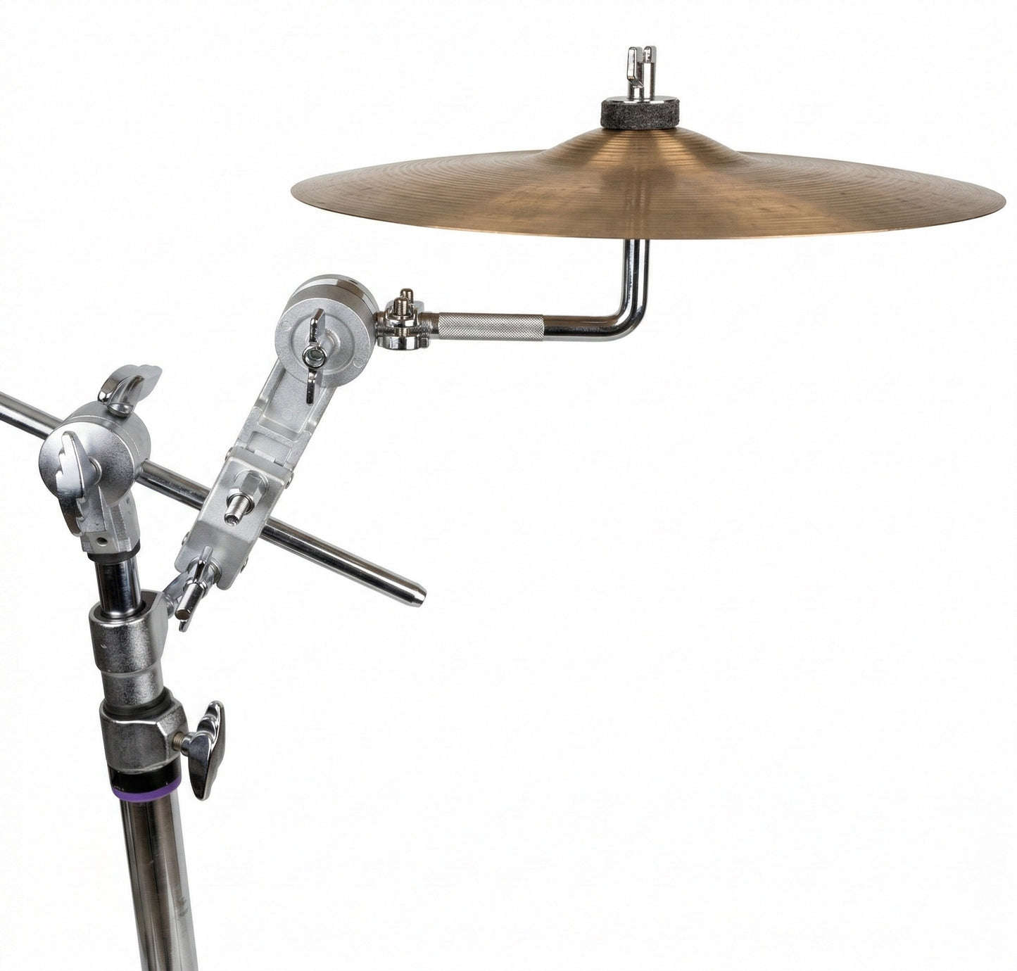 AIAS Splash Cymbal Mount Clamp for Drums – Adjustable Bell Cymbal Holder | Rotating Arm Fits 5/8″–1¼″ Hardware | Drum Rack Mount Percussion Accessory