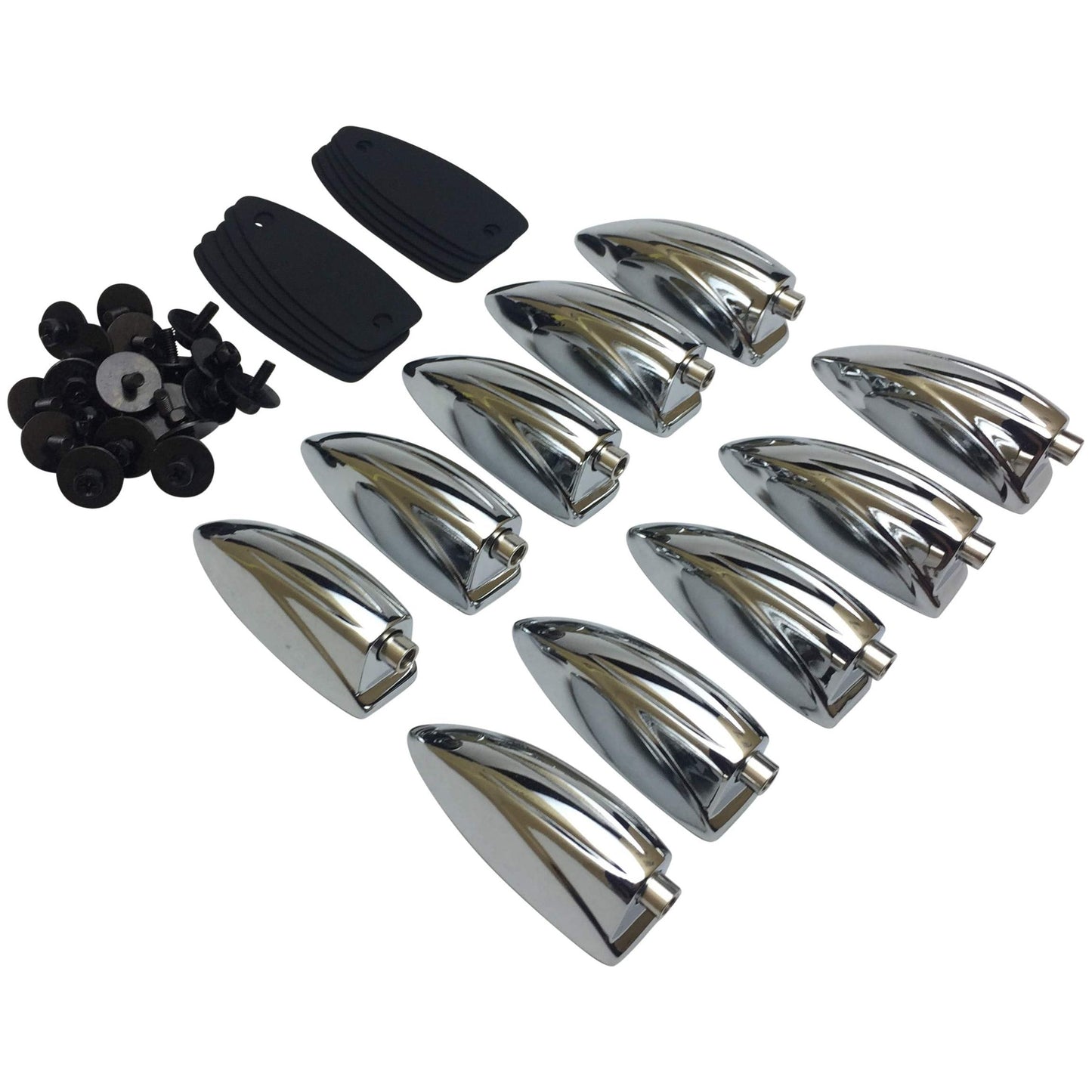 ROSS Percussion Single End Bass Drum Lugs - (10 Pack, Chrome)