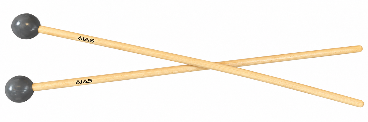 AIAS Percussion Rubber Head Mallet Sticks for Xylophone & Keyboard Percussion, Durable Rubber Mallets for Students, Bands, Practice & Performance