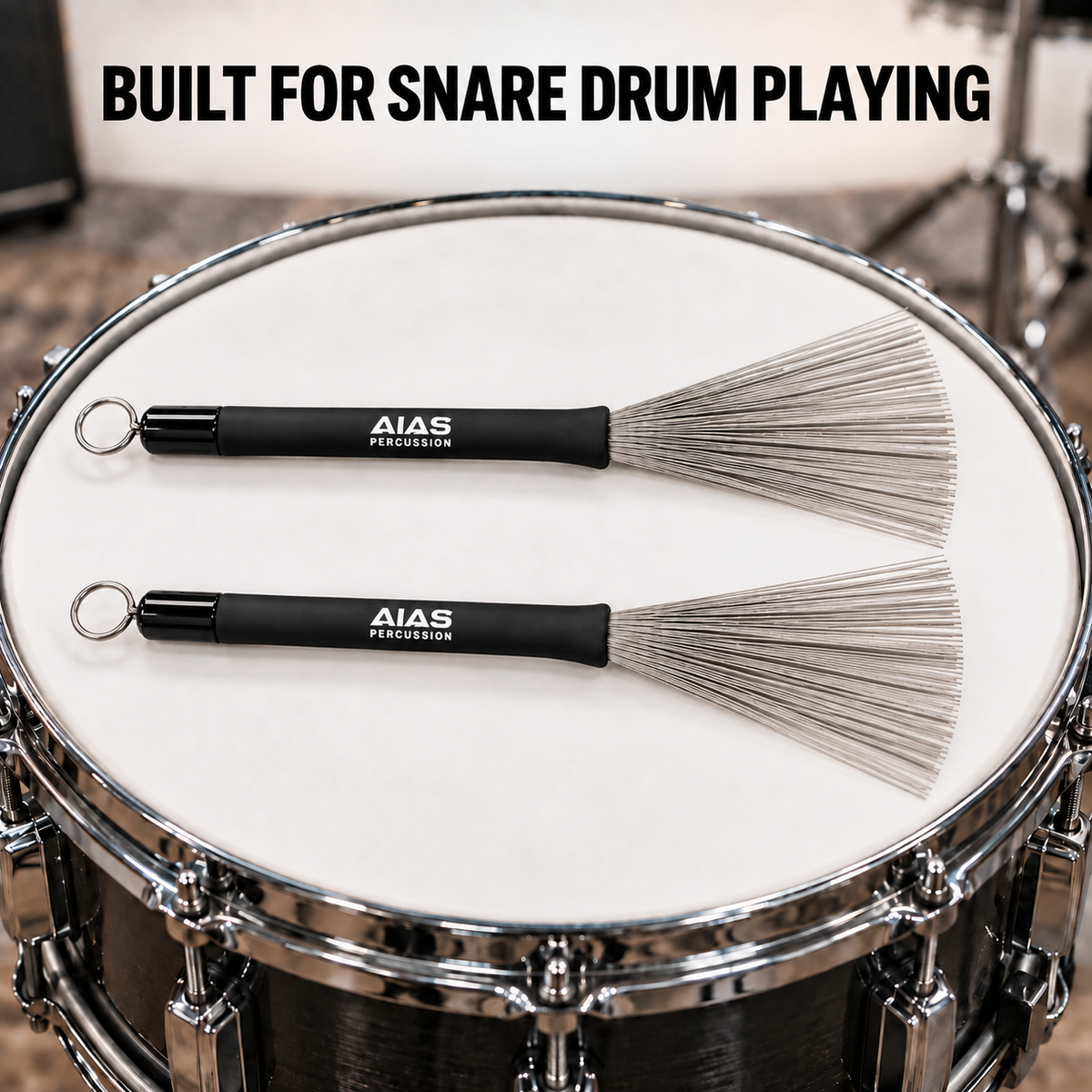 AIAS AR-1 Retractable Wire Drum Brushes – Adjustable Pair with Rubber Grip