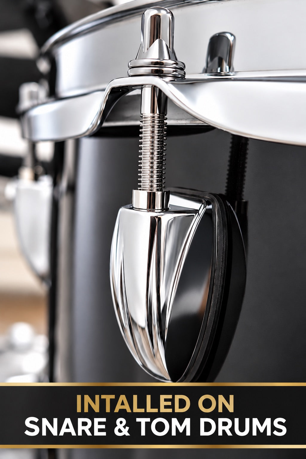 ROSS Percussion Single End Snare and Tom Drum Lugs, Chrome, 10 Pack, 1.5 Inch Hole Spacing, 7/32 Inch Tension Rod Compatible