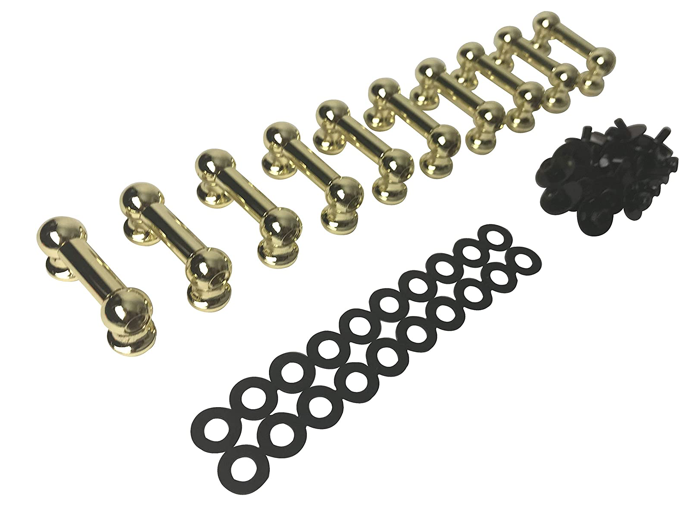 ROSS Percussion Double End Tube Drum Lugs - Brass - 10 Pack