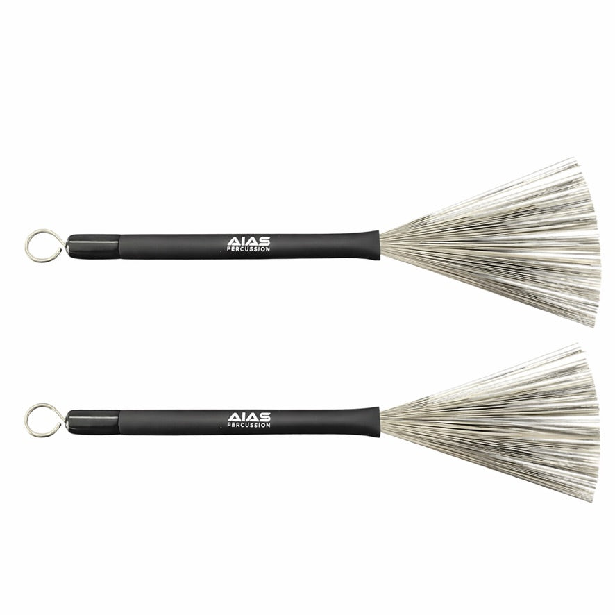 AIAS Retractable Wire Drum Brushes AR-1 with Rubber Handle, Adjustable Spread for Dynamic Control and Performance