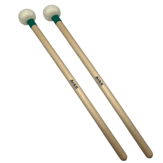 AIAS Medium-Firm Timpani Mallets – Maple Shaft Drumsticks with 1 7/16" Felt Heads, Balanced Percussion Mallets for Orchestra, Concert Band, and Studio Use