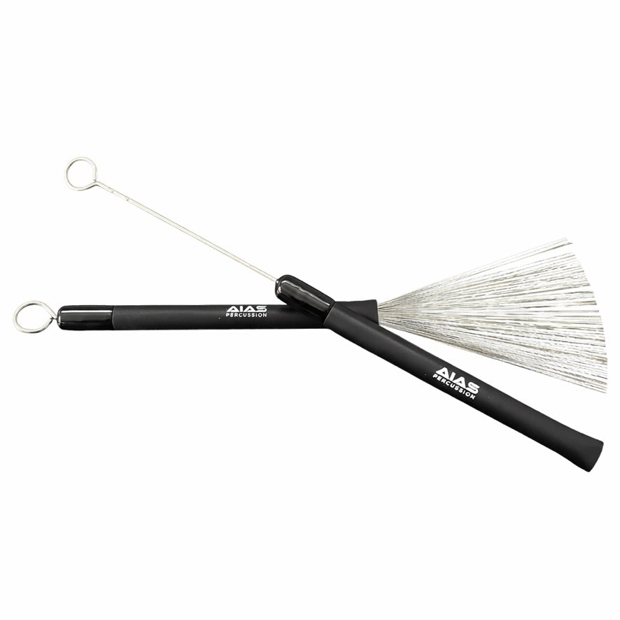 AIAS Retractable Wire Drum Brushes AR-1 with Rubber Handle, Adjustable Spread for Dynamic Control and Performance