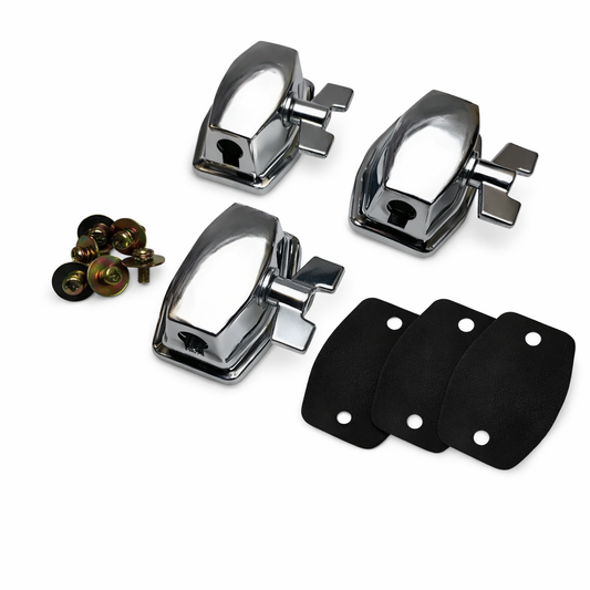 ROSS Percussion Tom/Floor Tom Leg Mount Bracket (3 Pack, Chrome)