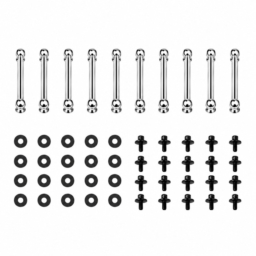 ROSS Percussion Double End Tube Drum Lugs  - Chrome - 10 Pack