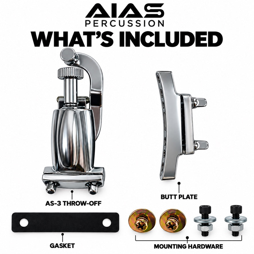 AIAS Snare Strainer and Butt Plate Pack - Chrome AS-3