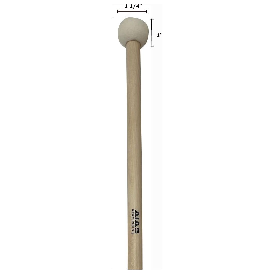 AIAS Timpani Mallet Drumsticks - Maple Shaft, 16 1/2" Length