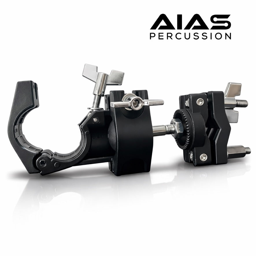 AIAS Rotating Drum Rack Clamp Adjustable Ball Joint Mount For 1.5 Inch Tubing