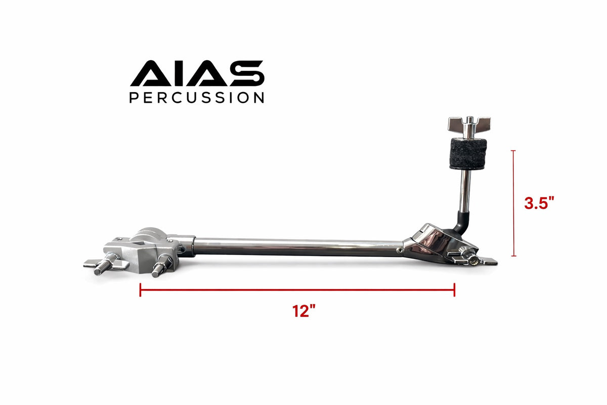AIAS AC-2 Cymbal Arm Multi Clamp – 12-Inch Arm, Rotating Ball
