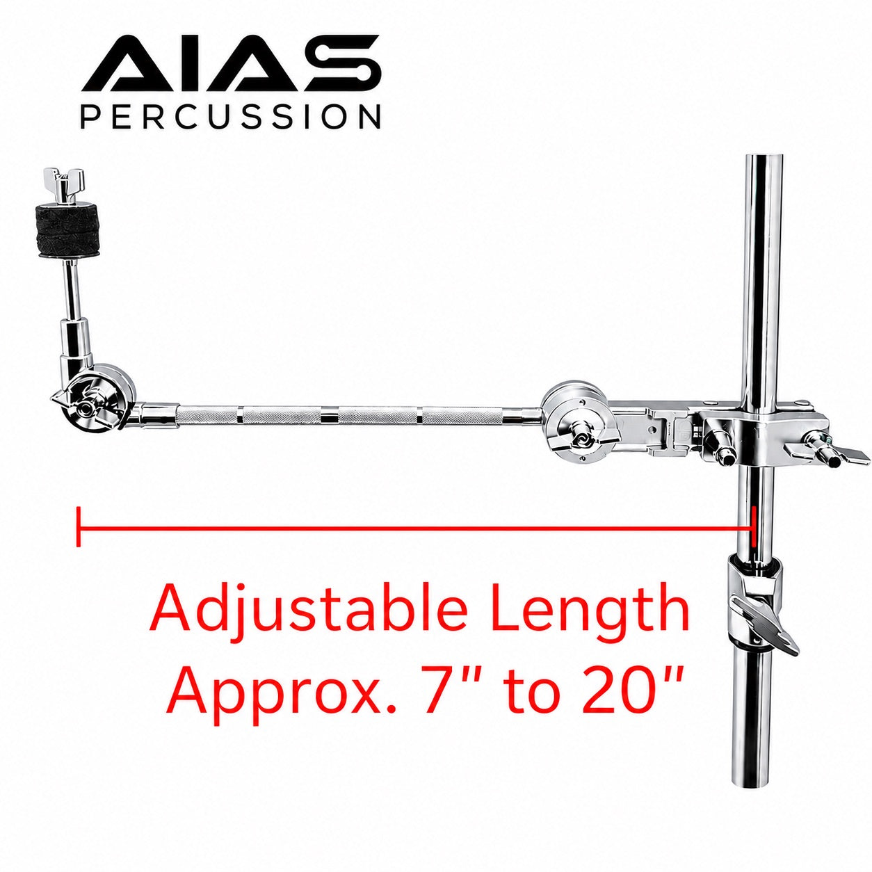 AIAS Cymbal Arm Multi Clamp (AC-1) – Universal Drum Hardware Mount for Cymbal Stands, Adjustable Heavy-Duty Clamp