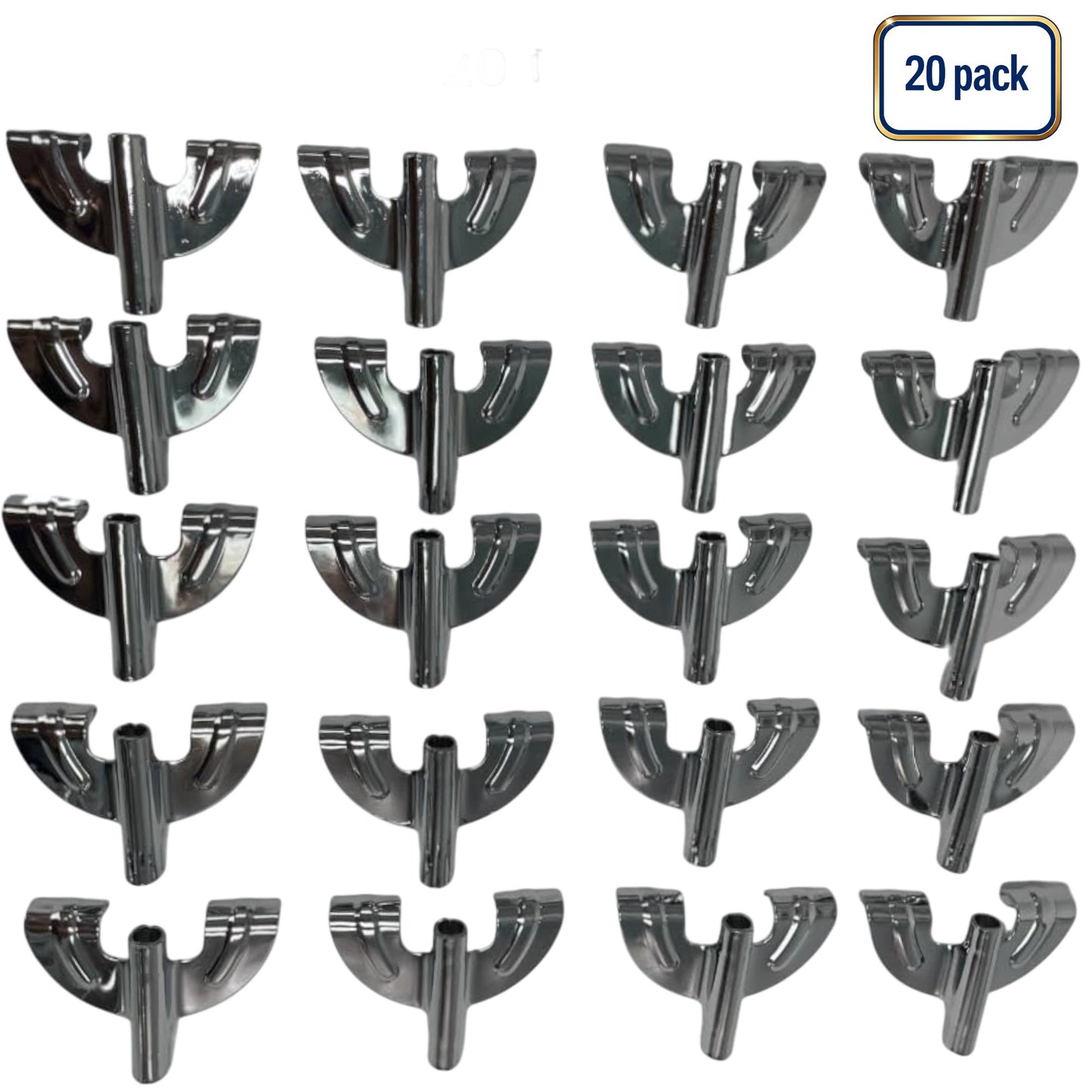 AIAS Vintage Butterfly Bass Drum Claws – 20 Pack Chrome Drum Claw Hooks for Kick Drum Hoops, Acoustic Drum Hardware, Fits Standard & T-Style Tension Rods