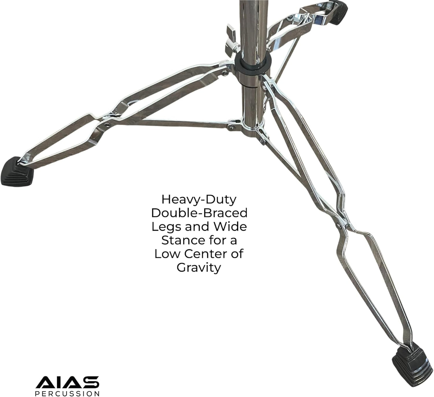 AIAS Heavy Duty Boom Cymbal Stand with Double-Braced Legs, Adjustable Counterweight Arm, Pro Drum Hardware