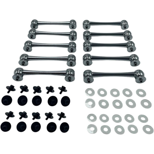 AIAS Double End Snare Drum Tube Lugs Set - 10 Lugs - Includes Mounting Screws and Washers