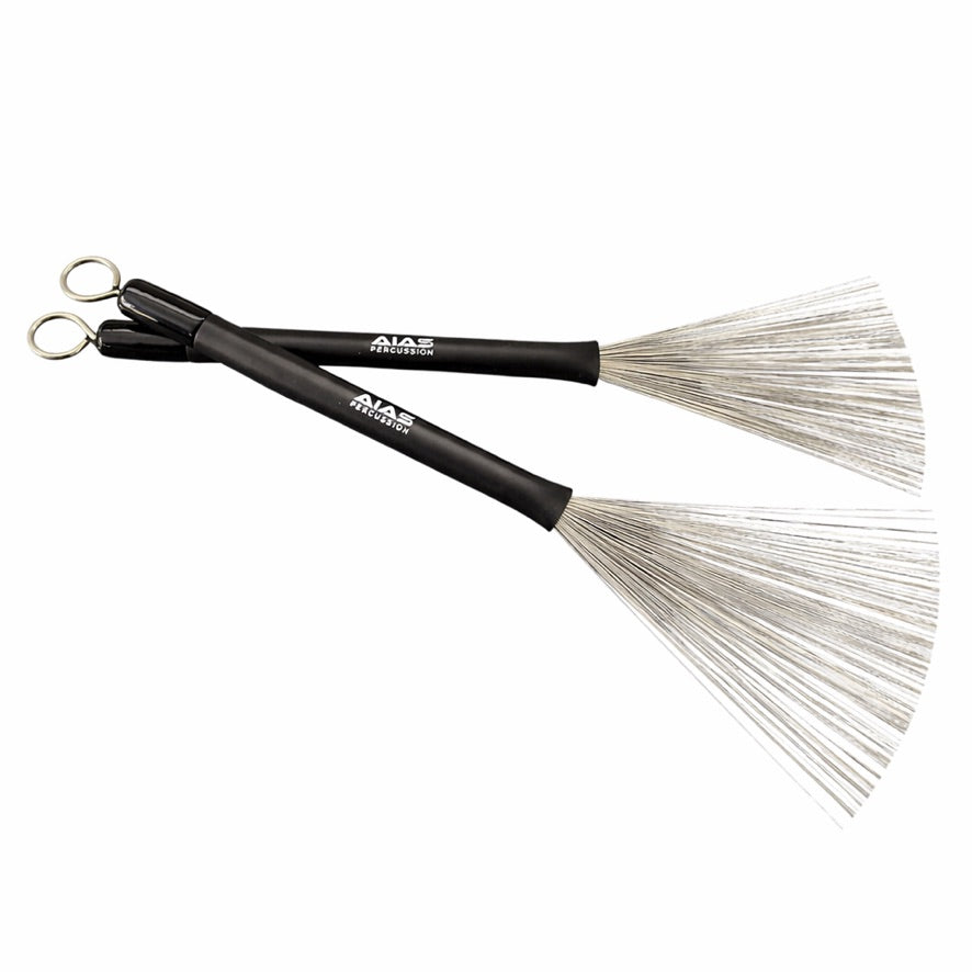 AIAS Retractable Wire Drum Brushes AR-1 with Rubber Handle, Adjustable Spread for Dynamic Control and Performance