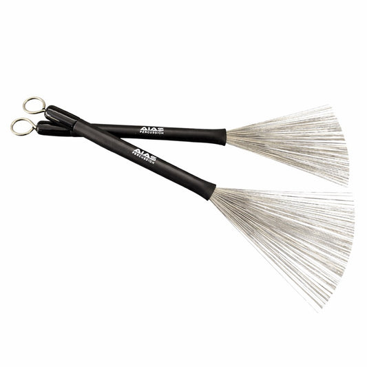 AIAS Retractable Wire Drum Brushes AR-1 with Rubber Handle, Adjustable Spread for Dynamic Control and Performance