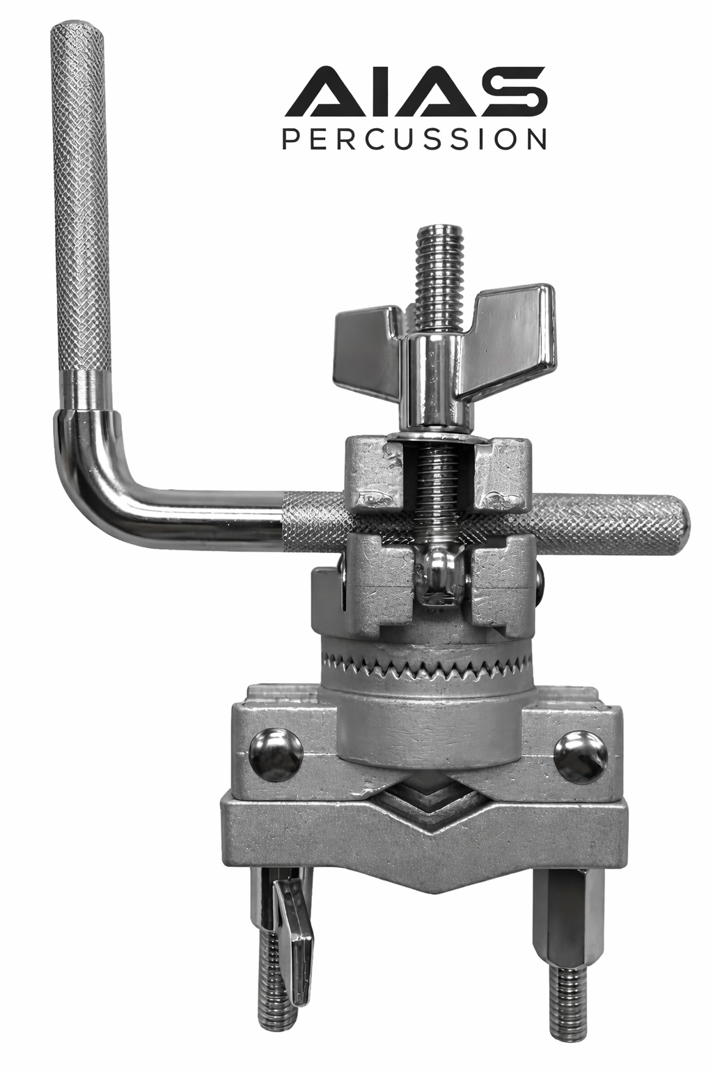 AIAS Cowbell Mount Accessory Multi Clamp – Percussion Clamp for Cowbells, Jam Blocks & Drum Accessories, Rotating Fastener, Fits 3/8" to 1 1/4" Drum Hardware