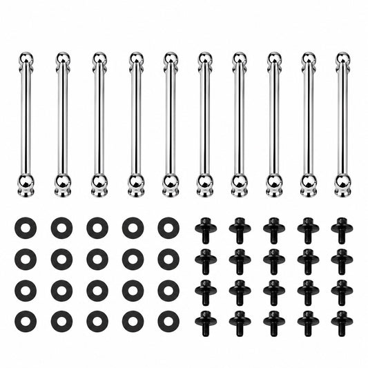 ROSS Percussion Double End Tube Drum Lugs  - Chrome - 10 Pack