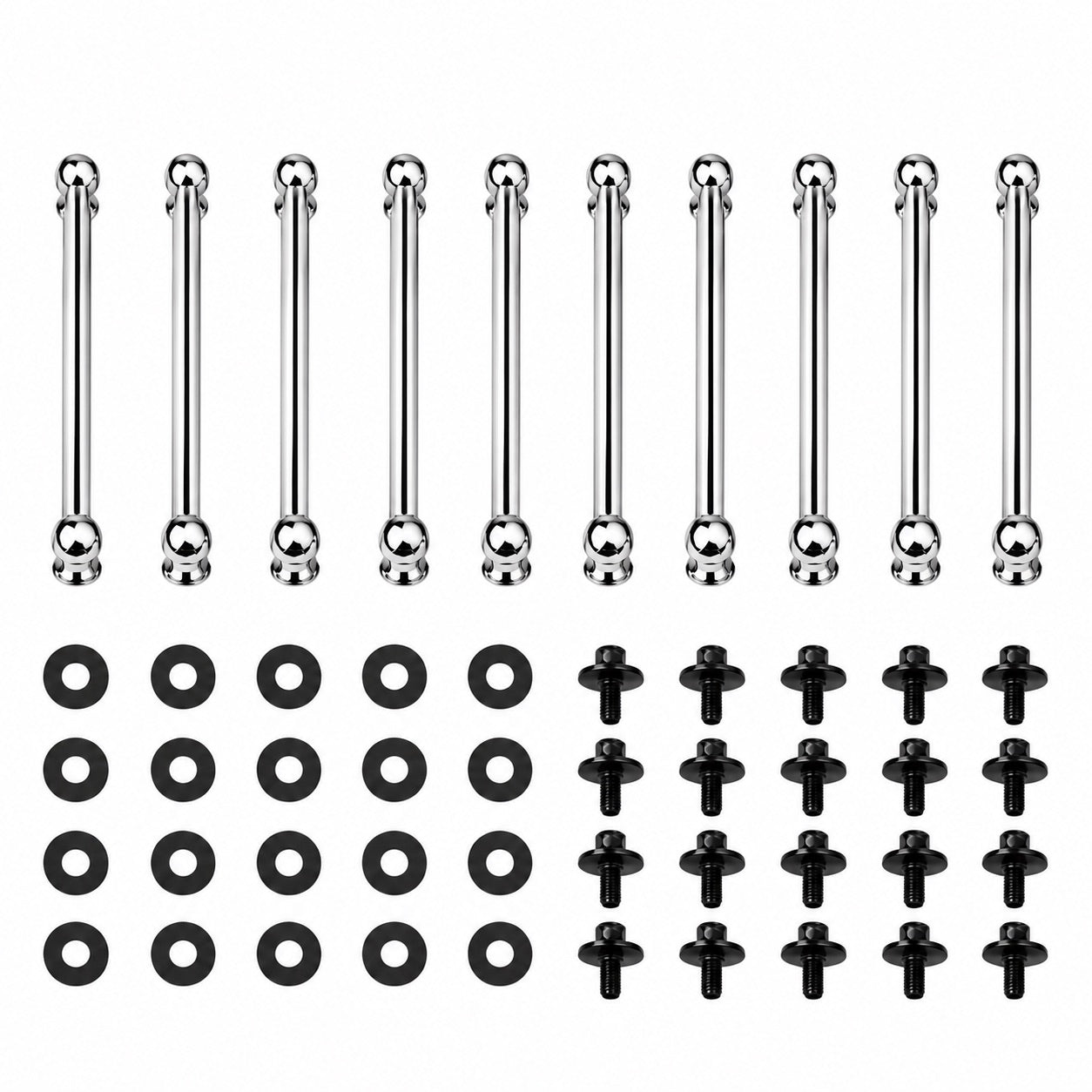 ROSS Percussion Double End Tube Drum Lugs  - Chrome - 10 Pack