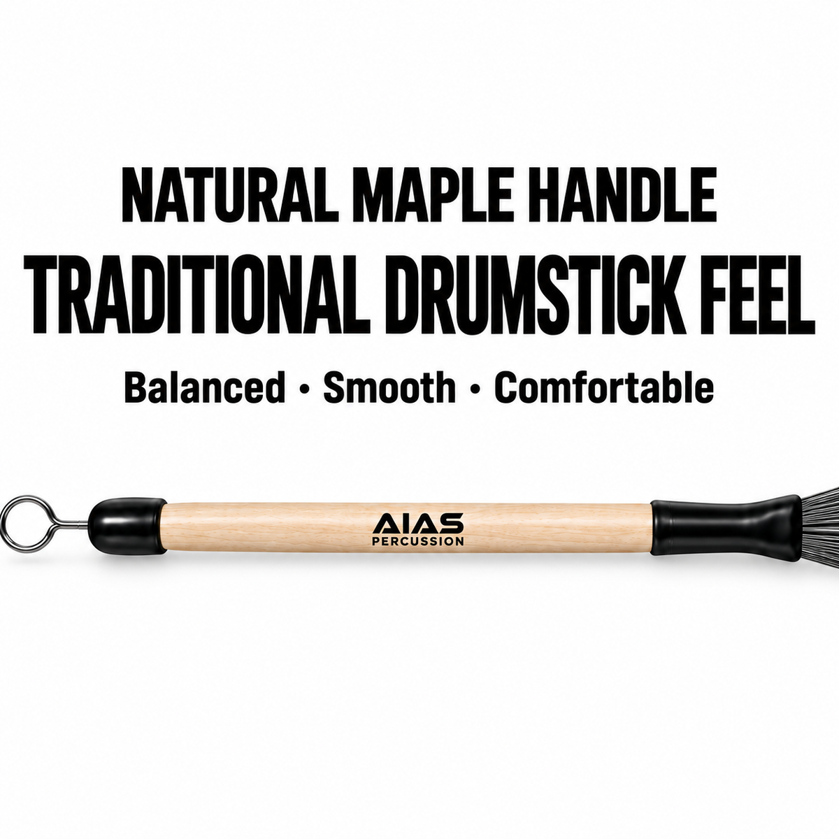 AIAS AW-1 Retractable Wire Drum Brushes – Maple Handles, Pair
