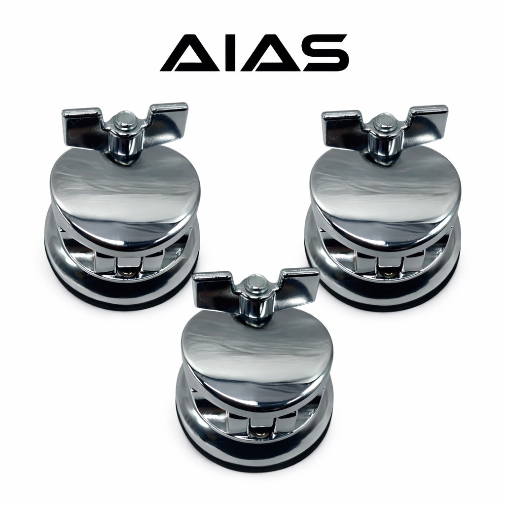 AIAS Floor Tom Mount Bracket – 3 Pack Drum Leg Mounts with 50mm Spacing and 9.5mm–12.7mm Rod Compatibility