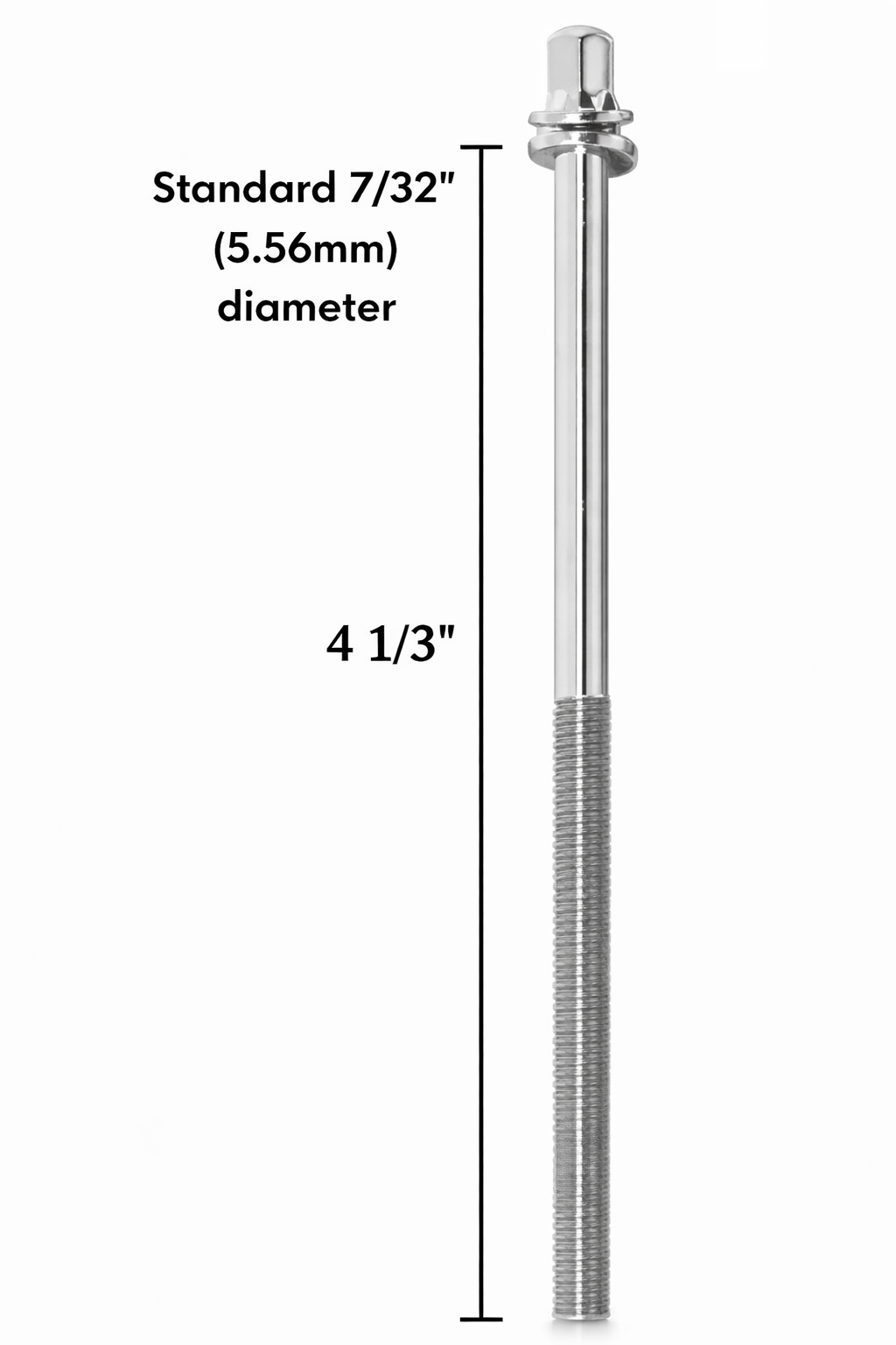 AIAS Bass Drum Tension Rods 4 1/3 inch - 7/32" Diameter