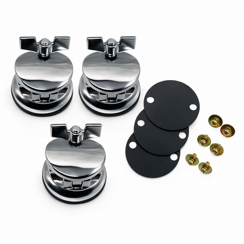 AIAS Floor Tom Mount Bracket – 3 Pack Drum Leg Mounts with 50mm Spacing and 9.5mm–12.7mm Rod Compatibility