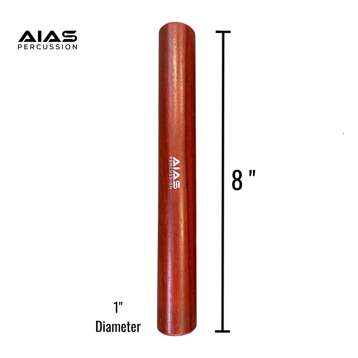 AIAS African Padauk Hardwood Claves – Professional Latin Percussion Rhythm Sticks, Bright Cutting Tone for Studio & Live Performance