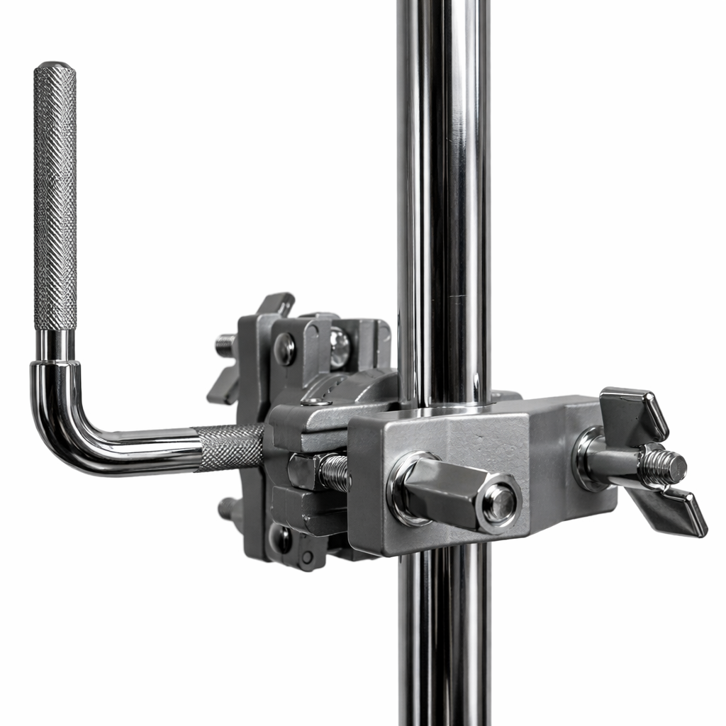 AIAS Cowbell Mount Accessory Multi Clamp – Percussion Clamp for Cowbells, Jam Blocks & Drum Accessories, Rotating Fastener, Fits 3/8" to 1 1/4" Drum Hardware
