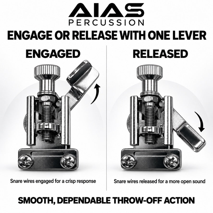 AIAS AS-4 Snare Drum Strainer & Butt Plate Set – Chrome