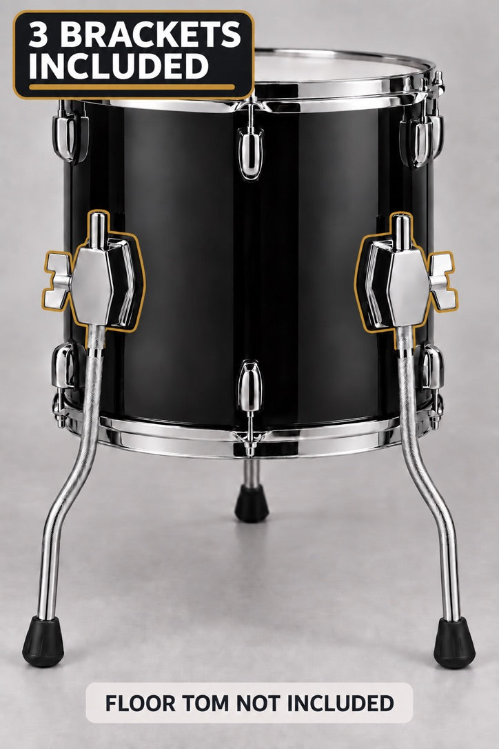 ROSS Percussion Tom/Floor Tom Leg Mount Bracket (3 Pack, Chrome)
