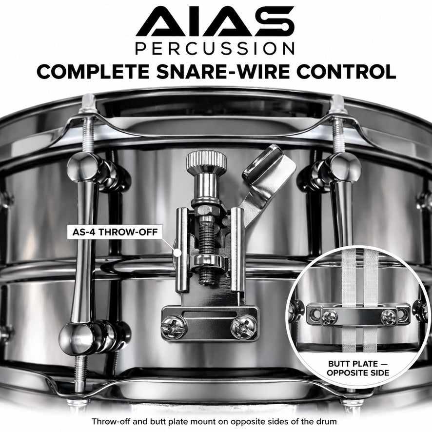 AIAS AS-4 Snare Drum Strainer & Butt Plate Set – Chrome