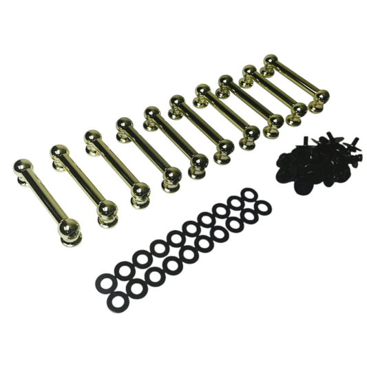 ROSS Percussion Double End Tube Drum Lugs - Brass - 10 Pack